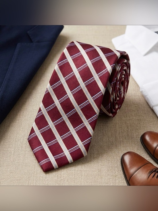John W. Nordstrom Other - John W Nordstrom Men's Silk Tie Burgundy Red Striped Necktie